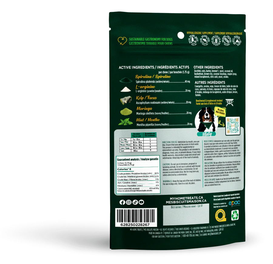 MBM Gâterie supplément hypoallergénique pour chien aux courgettes - Dentaire + Haleine 170g