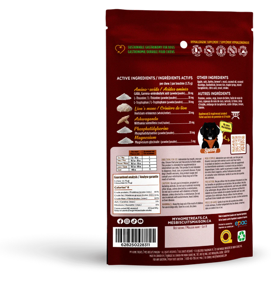 MBM Gâterie supplément hypoallergénique pour chien aux pommes - Sérénité + Focus 170g