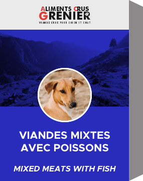 Viandes mixtes avec poisson - viande et os broyés À COMPLÉTER