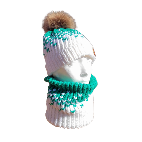 Ensemble tuque et cache-cou pour humain