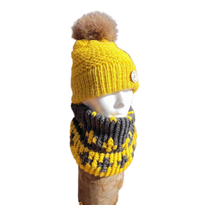 Ensemble tuque et cache-cou pour humain