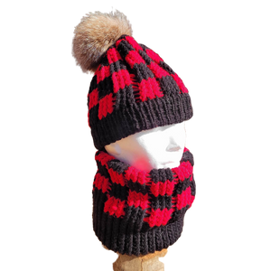Ensemble tuque et cache-cou pour humain