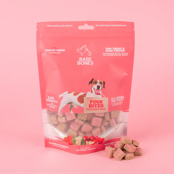 Bouchées roses lyophilisées Bare Bones 35g