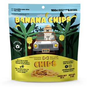 MBM Gâterie gâterie pour chien à ingrédient unique - croustilles de banane - 85g