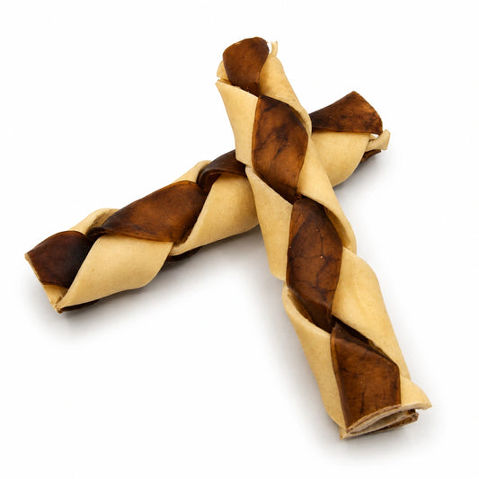 Bâton tressé chameau/buffle 6"