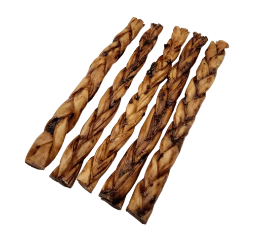 Bâton collagène tressé glacé au foie de boeuf 6 ou 12"