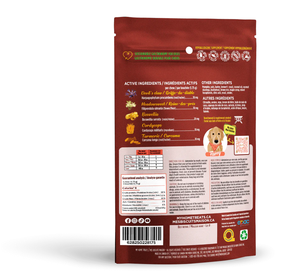 MBM Gâterie supplément hypoallergénique pour chien à la citrouille - Soin des articulations 170g