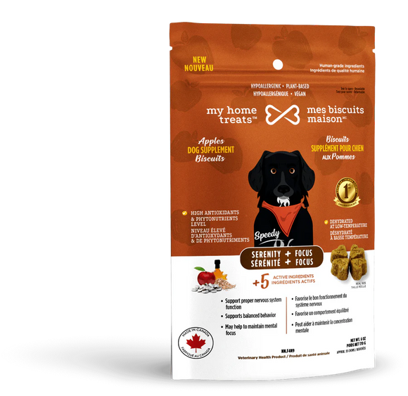 MBM Gâterie supplément hypoallergénique pour chien aux pommes - Sérénité + Focus 170g