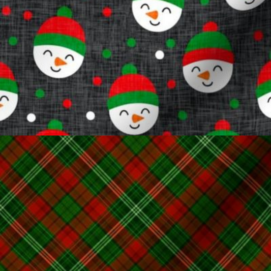 Bonhommes de neige rouges & verts - L