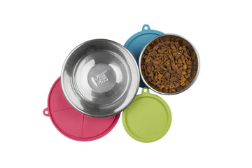 Bols en stainless avec couvercles en silicone (3) XL