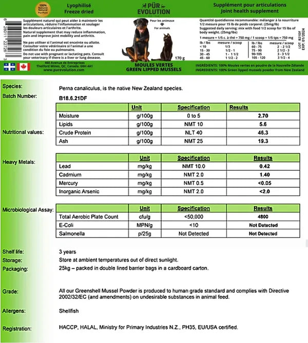 Moule verte 170g